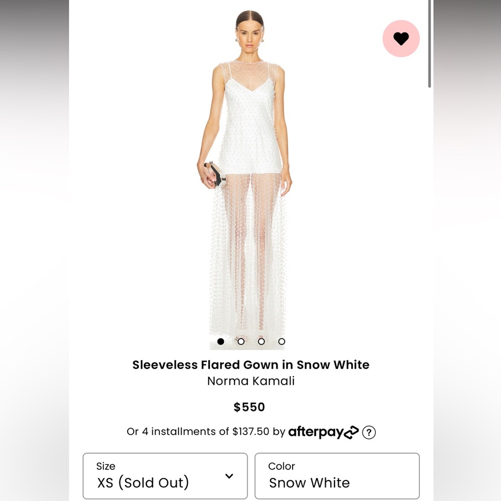 Norma Kamali Sleeveless Flared Gown in Snow White